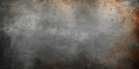 Obraz premium An aged vintage backdrop featuring a dark grunge metal texture with a rough gray concrete pattern and a dirty weathered surface for an old industrial design