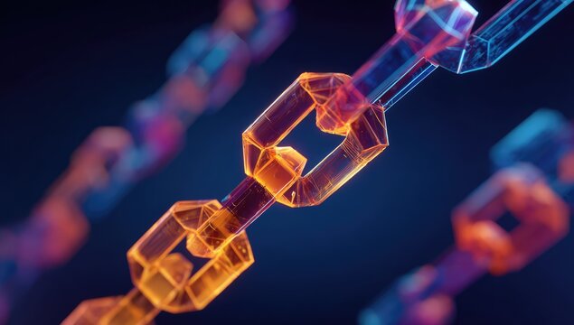 Abstract Digital Blockchain Network of Interconnected Links.