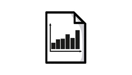 Fototapeta premium Document with upward bar chart displayed as business growth report concept in clean illustration style vector