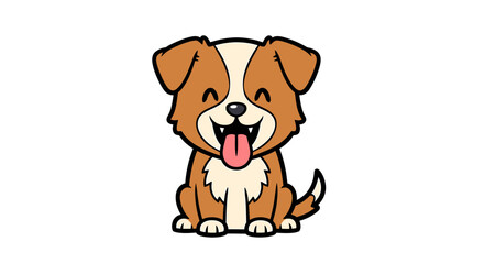 Fototapeta premium A cute dog sits outdoors looking happy and playful.