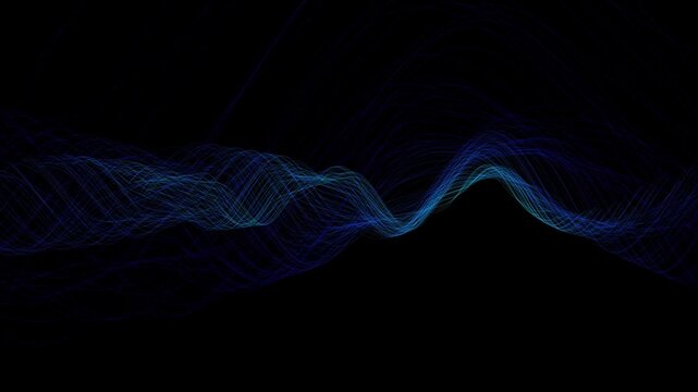 A high-quality 4K abstract 3D wave background featuring fluid, organic movements in a vibrant palette of cyan, purple, and blue. This futuristic motion graphic is perfect for technology presentations,