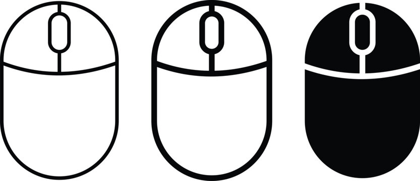 Mouse Icon. Computer peripheral signs. Optical mouse and hardware symbols. Digital navigation and click design. Premium Hardware Symbol
