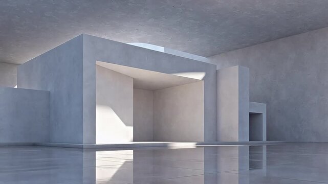 Minimalist white architectural structure