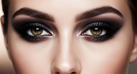 Fototapeta premium Close-up of womans face with makeup.