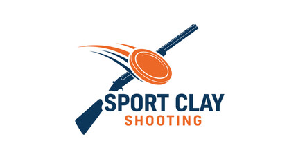 Sport Clay Shooting Logo with Shotgun and Target © Biru