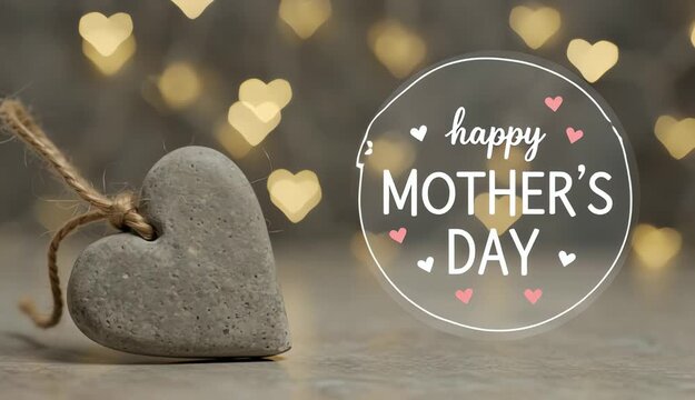 Happy Mother's Day message with a white heart