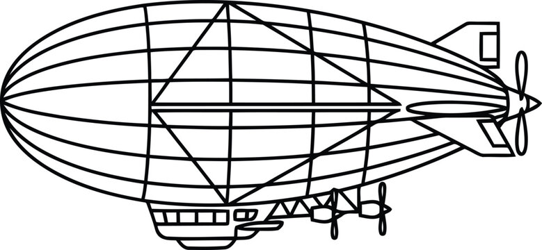 Vintage Blimp Airship Illustration