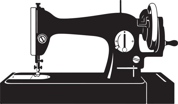 Black and white vintage sewing machine old-fashioned