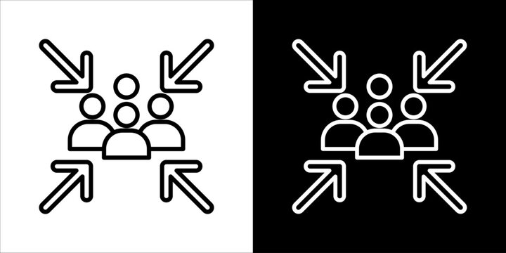 Assembly Point Icon Sheet Black And White