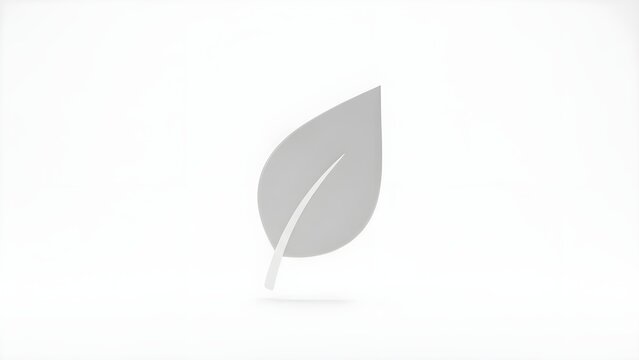 Minimalist leaf icon on white background, symbolizing nature and simplicity in design