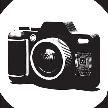 Isolated classic vintage film camera with an antique lens and retro photographic equipment features an old shutter and optical glass focus for professional black and white photography