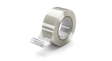 Naklejka premium Silver Tape Measure on White Background.