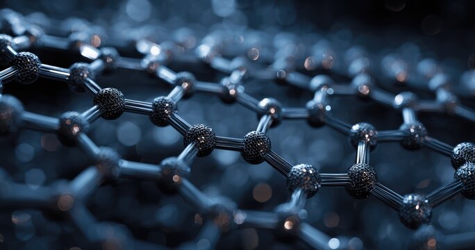 Close-up of a Graphene Nanotube Structure.