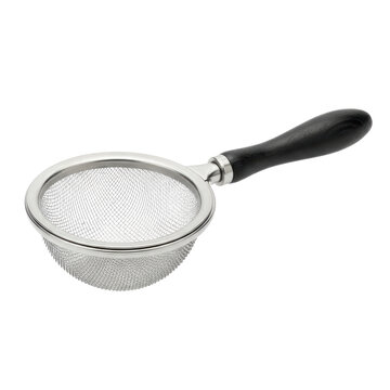 Stainless steel mesh strainer with black handle
