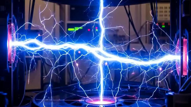 Electricity Discharge in Laboratory Experiment.