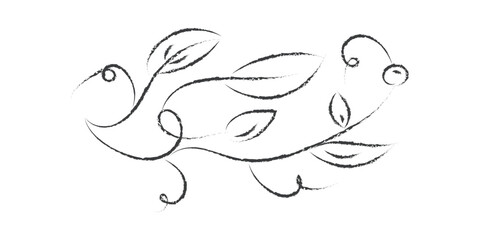 Fototapeta premium Minimalist Botanical Flower and Leaf Line Art Vector Illustration, Magnolia Blossom Outline Drawing, Elegant Floral Abstract Design in Black and White for Pattern, Branding, Packaging, Wall Art Decor