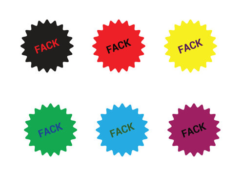 Colorful FACK Star Badges Collection 