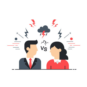 Man vs Woman Conflict Concept - Argument, Disagreement, Opposition, Battle