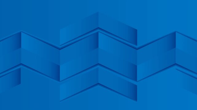 Abstract Blue Zigzag Pattern with Moving Geometric Shapes
