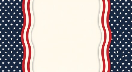 Obraz premium Patriotic american flag background with stars and wavy border