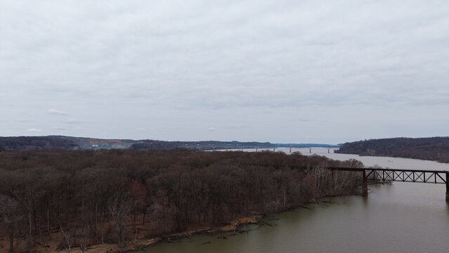 Aerial view featuring the Susquehanna River in Maryland