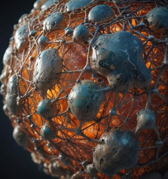 Close-up of ambergris with intricate bubble network, mineral deposit, sea ice