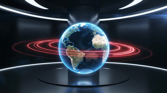 Vibrant Holographic Earth Illustrating Global Connectivity and Advanced Digital Networks