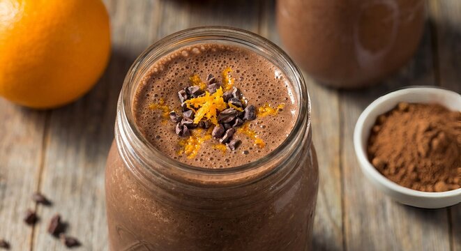 Cacao powder and orange juice blended for a unique flavor combo
