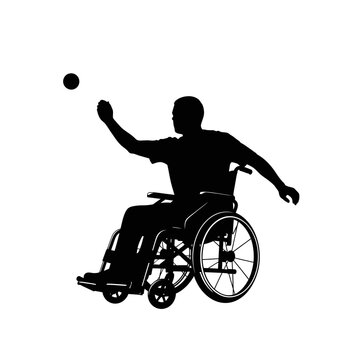 Silhouette of a Wheelchair Boccia Player Releasing Ball, Tactical Focus and Strategy