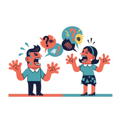 Fototapeta premium Angry Couple Arguing, Communication Breakdown, Conflict and Disagreement