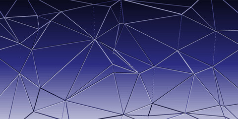 Obraz premium Low Poly Network Design: Stylized 3D Connection Nodes and Web Structures for Tech, UI, Apps modern gradient