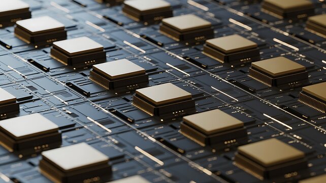 Aerial view of urban residential area with green patches and rooftops