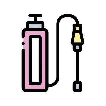 Electric water pump icon with wire and plug for plumbing