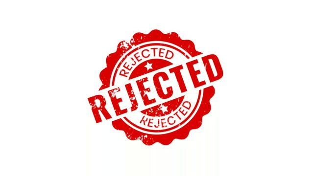 Rejected stamp animation with red color