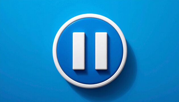 Pause symbol icon design isolated on blue background concept