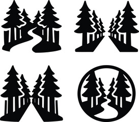 Fototapeta premium Black and white seamless pattern with stylized leaves and branches black background