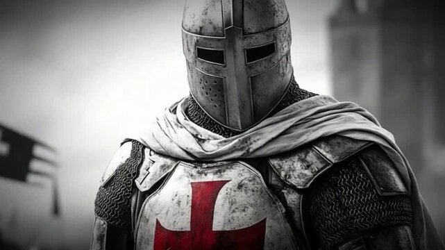Medieval Templar Knight in Armor