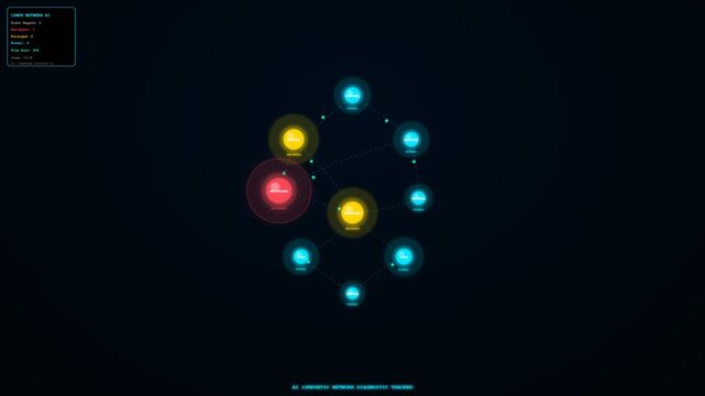 Real-time tracking of a biological network utilizes AI Diagnostic Algorithms to identify and visualize medical abnormalities and disease progression.