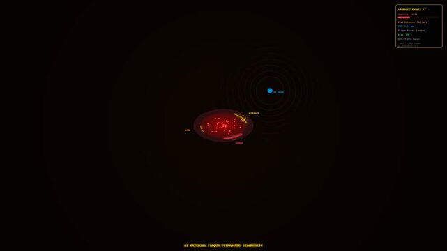 Sophisticated medical technology deploys advanced AI Diagnostic Algorithms for real-time analysis and risk assessment of arterial plaque, showing a progression from initial detection.