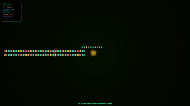 Futuristic screen displays sophisticated AI Diagnostic Algorithms guiding precise CRISPR Cas9 gene editing of a complex DNA sequence in a molecular biology environment