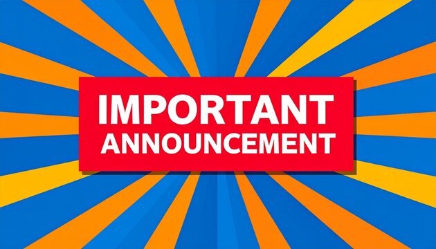 Red banner with bold text, urgent important announcement design