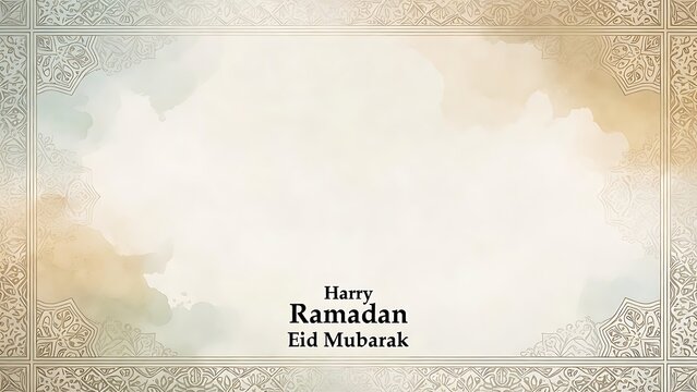 Elegant Ramadan Eid Mubarak Background with Intricate Islamic Patterns.