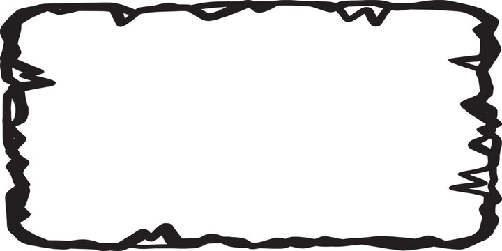 Roughly Drawn Rectangular Frame with Jagged Edges.