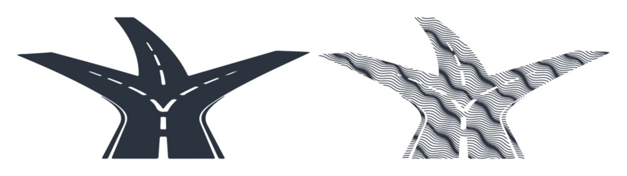 Fork in the road illustration symbolizing choices and different paths forward