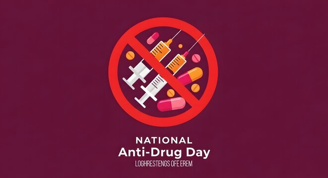 World anti drug day raising awareness against substance abuse addiction