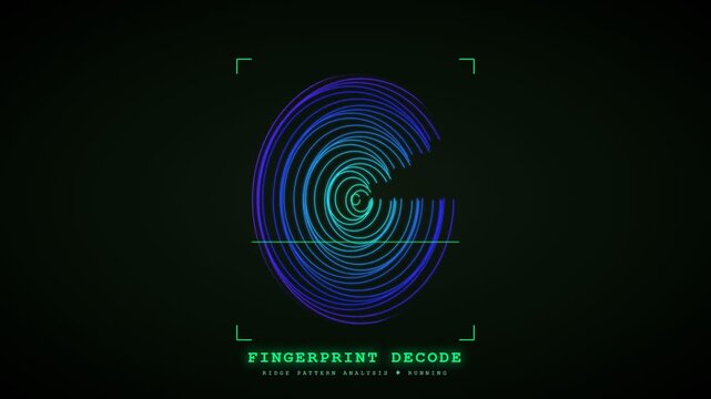 A cutting-edge digital interface visualizes a seamless Biometric Data Flow as a glowing fingerprint is decoded for secure access and personal identification.