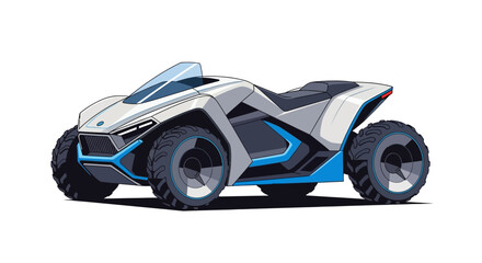 Modern Futuristic All-Terrain Concept Vehicle on White Background © Telu