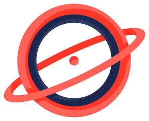 Planet orbit icon circular ring system with space theme clean vector design © Graphic Assets