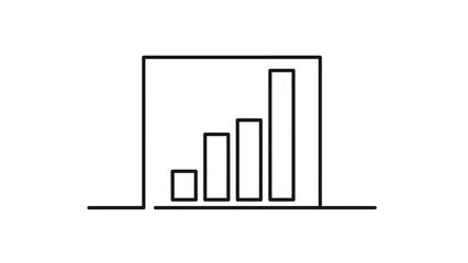 Fototapeta premium Abstract bar chart with rising columns within a rectangle