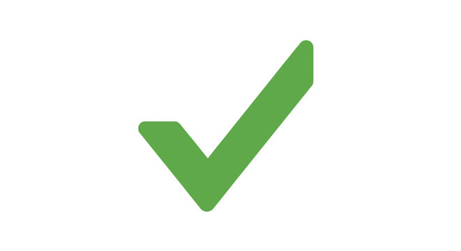 Green Check Mark Symbol Icon.